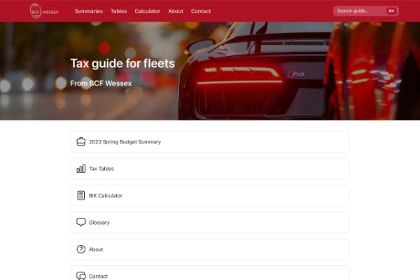 Fleet tax guide screenshot
